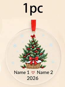 Custom Couple Christmas Tree Ornament 2026, Personalized Holiday Hanging Decor, Romantic Xmas Tree Decoration, Customized Name Keepsake For Home, Customizable Christmas Gift For Couples, Festive Seasonal Ornament, Christmas Decorations, Family - Style C - View 9