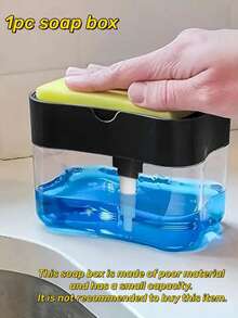1pc Dish Soap Dispenser With Soap And Cleaning Pad - Compact Kitchen Cleaning Tool, Easy To Clean Design, Efficient Cleaning, Suitable For Home Cooks, Durable Plastic, No Extra Items Needed, Dishwasher Accessory, Modern Kitchen Supplies - A - View 15