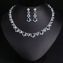 1 Set Fashion Women's Jewelry Set. European And American Style | Gemstone Necklace | Earrings For Women's Evening Dress, Holiday Wear. Jewelry Set, Earrings, Necklace, Wedding Season, Gift - Jewelry Set - View 15