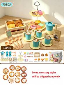 Set Pesta Teh Anak Perempuan 39 Buah, Set Teko Realistis, Mainan Dapur Bermain Waktu Minum Teh Putri, Termasuk Teko dan Cangkir, Cocok untuk Hadiah Ulang Tahun, Paskah, untuk Anak-anak dan Balita - MultiWarna - View 10