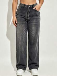 Women Jeans - Dark Gray - View 2