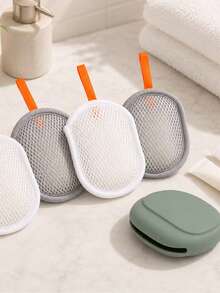 5pcs Set: 4 Soap Foaming Nets + 1 Portable Storage Box With Hanging Rope, Soap Foaming Net, Bathroom Soap Storage Foaming Bag, Includes Portable Storage Bag - Multicolor - View 7