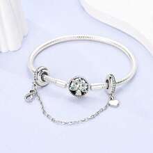 1pc Silver-Plated Bracelet Safety Chain, Original Heart Lock, Butterfly, Evil Eye Multiple Rhinestone Designs, Fine Chain Anti-Drop Protection Beaded, Gold And Silver Dual Color Options, Versatile Accessories, Suitable For Handmade DIY Bracelet Making, Delicate And Durable For Daily Wear - Multicolor - View 4