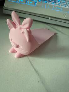 Door Stopper, 3D Printed, Pink Cat Design, Rabbit Ear 3D Structure, Non-Slip And Wear-Resistant Material, Prevents Door Collision, Avoids Finger Pinching, Stable Placement For Home And Office Spaces - C - View 14