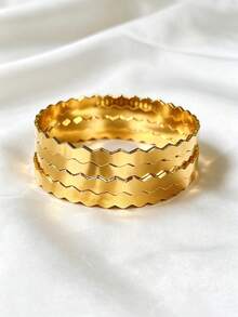 Texture And Hollow Out Multiple Optional Layered Bracelets, Suitable For Daily Banquets, Parties, And Ramadan Wear - Matte Thin Bangle - View 8