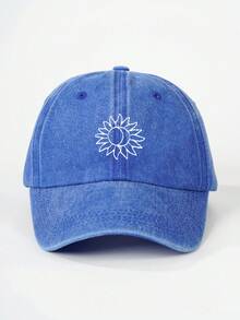 1件男士刺繡透明向日葵水洗棒球帽，街頭時尚休閒帽，適合春夏/秋季旅行、海灘度假 - 棒球帽 - 查看 23