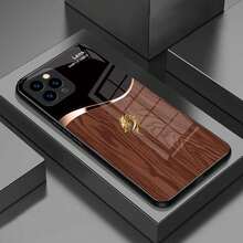 حافظة هاتف: ل- 16 15 14 13 12 11 Pro Max Plus، حافظة زجاجية مقسّاة، تصميم رأس التنين - نمط الحبوب، بسيطة وأنيقة - أسود 3 - مشاهدة 5