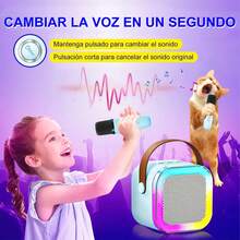 Portable Bluetooth Speaker With 2 Microphones For Karaoke - Blue - View 4
