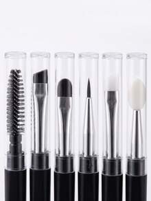 12-Piece Mini Silicone Spiral Makeup Brush Set (For Brows, Lips, And Lashes) - Features A Dual-Ended Design With Soft Bristles For Precise Application; Includes Eyeliner, Lip, And Eyebrow Brushes With A Stylish Look. - Multicolor - View 6