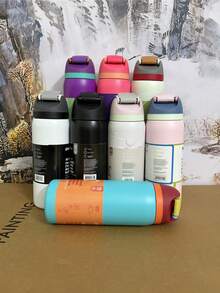 OWALALAWO 32oz Insulated Stainless Steel Water Bottle, Leak-Proof Sports Water Bottle With Dual-Function Drinking Spout, Flip Straw And Wide Mouth Design, Keeps Cold For 24 Hours, Suitable For Fitness, Travel And Daily Use - Multicolor - View 2