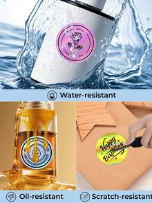 Thermal Printer Stickers 2" Round Holographic Waterproof,Stunning Ocean Gradient Colors (50mm X 50mm) 140Pcs/Roll For Versatile Use Works With 2-Inch Phomemo Printers And All 4x6-Inch Large Label Printers - View 9