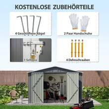 Storage Shed Grey Made Of Metal For Garden And Outdoor - Grey - View 6