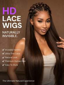 MEGALOOK Dark Brown 13x6 HD Lace Frontal Wigs 100% Human Hair Pre-Plucked Natural Hairline Breathable Cap Part Everywhere 250% Density With Drawstring Beginner Friendly - S4 - View 8
