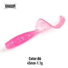 KINGDOM Curly Tail Soft Bait 35mm 45mm 55mm PVC Worm Fishing Lure Sinking Soft Plastic Grub Bait Fish Scent Flexible Tail Bass Lure For Freshwater Fishing Texas Rig Jig Head - Multicolor - View 15