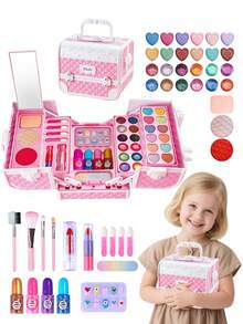 Girls' Makeup Set With Colorful Makeup Bag, Party Handbag, Cosmetics Collection Set, Children's Dress-Up Set, Birthday Gift, Holiday Gift - Shape - View 14