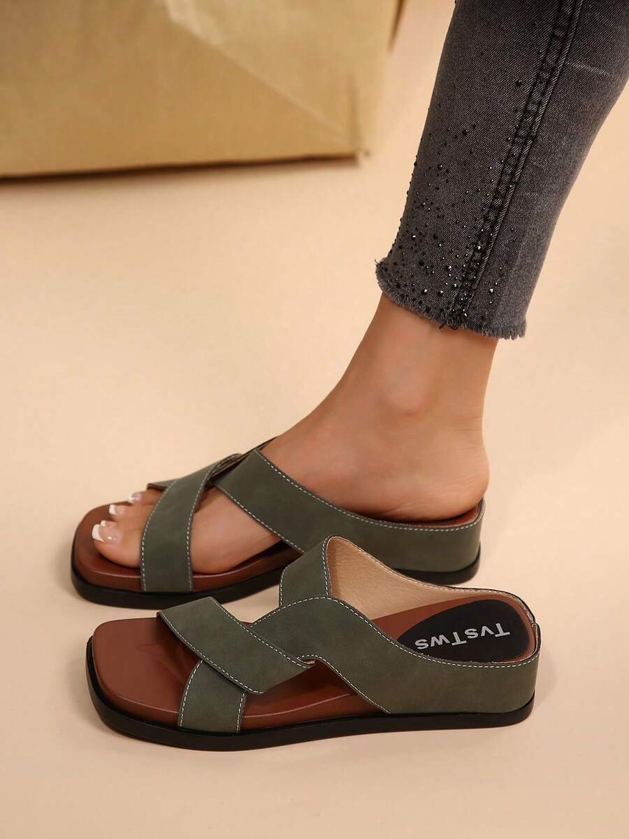 House Slippers - Green - View 1