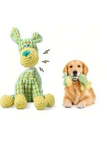 1pc Soft Fabric Squeaky Crinkle Plush Pet Chew Toy, Battery-Free Interactive Dog Training Toy, Durable Reinforced Chewing Accessory, Suitable For All Sizes Of Dogs With Strong Chewing Habits, Puppy Teething Supplies, Daily Companion Toy - Multicolor - View 12