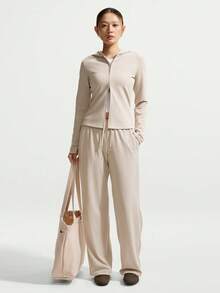 Nike 女款 AS W NK CHILL KNIT 長袖拉鍊連帽針織運動衫 IM8380-236 - 棕色 - 查看 6