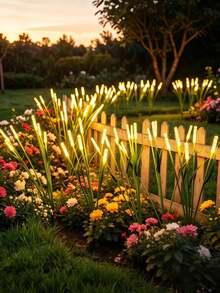 Solar Powered LED Reed Garden Lights, Outdoor Ground Stake Lights, Lawn Lights, Suitable For Pond, Patio, Yard, Pathway Landscape Lighting Decoration, And Halloween And Christmas Holiday Decoration - Reed Floor Lamp - View 5