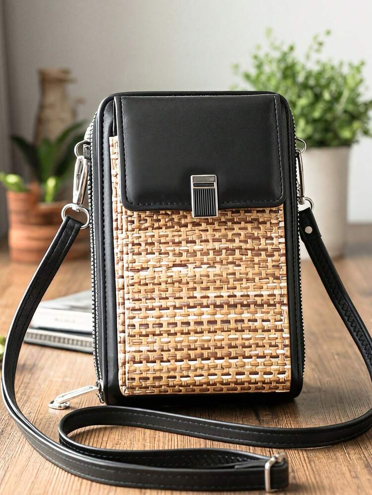 Multifunctional Large Capacity Double Zipper Phone Wallet Crossbody Bag, Fashionable Minimalist Yet Delicate And Feminine Image, Essential For Casual Vacation And Dating - Multicolor - View 3