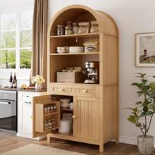 Sideboard Natural Made Of Wood For Living Room And Dining Room - 自然的 - 查看 1