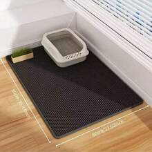 1pc Cat Litter Mat Honeycomb Double Layer Scratch Pad Non-Slip Waterproof Easy Clean Cat Litter Box Floor Mat Pet Supplies - Black - View 10