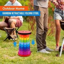Outdoor Telescopic Folding Stool, Camping Stool, Portable Fishing Stool - Colorful - View 11