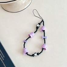 1PC New Ghost A Piao Beaded Phone Chain Bell Skull Phone Charm Ins Anti-Lost Phone Lanyard - Multicolor - View 14