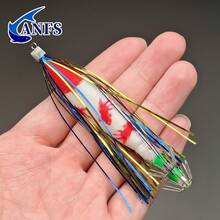 ANFS 5pcs Shrimp JIg, Horizontal Egi Squid Jig Set, Shrimp Lure For Saltwater Octopus Cuttlefish Sea Fishing - Multicolor - View 9