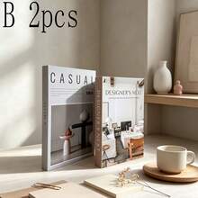 2/3pcs Foldable Fake Book Decor, Nordic Home Magazine Decorative Book, Minimalist Realistic Book Prop For Showroom, Villa, Study - Decor Book - View 5