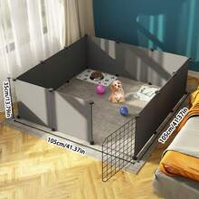 Small Dog Indoor Pet Fence For Home, 1-Room 1-Bathroom Partition Dog Gate With Toilet Area And Dog Bed Isolation, Tall Modular Pet Cage, Living Room And Balcony Dog Activity Protective Fence - Multicolor - View 4