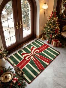 1pc Christmas Bow Doormat, Small Rug, Welcome Mat, Carpet, Floor Mat, Outdoor Doormat, Kitchen Rug, Home Decor, Front Door Mat, Area Rug, Outdoor Mat, Home Decor, Area Carpet, Garden Rug, Washable Carpet - Multicolor - View 3