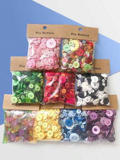 0.9-3.5CM Random Assorted Colorful Resin Buttons, DIY Handmade Decorative Buttons Clothing Material Accessories