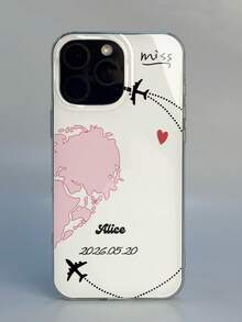 GIIPPA 1件客製化情侶姓名手機殼，個性化手機殼，適用於 iPhone 18/17/16/15/14/13/12/11 Pro Max Air，返校禮物、畢業禮物、情人節禮物、生日禮物 - 彩色 - 查看 5