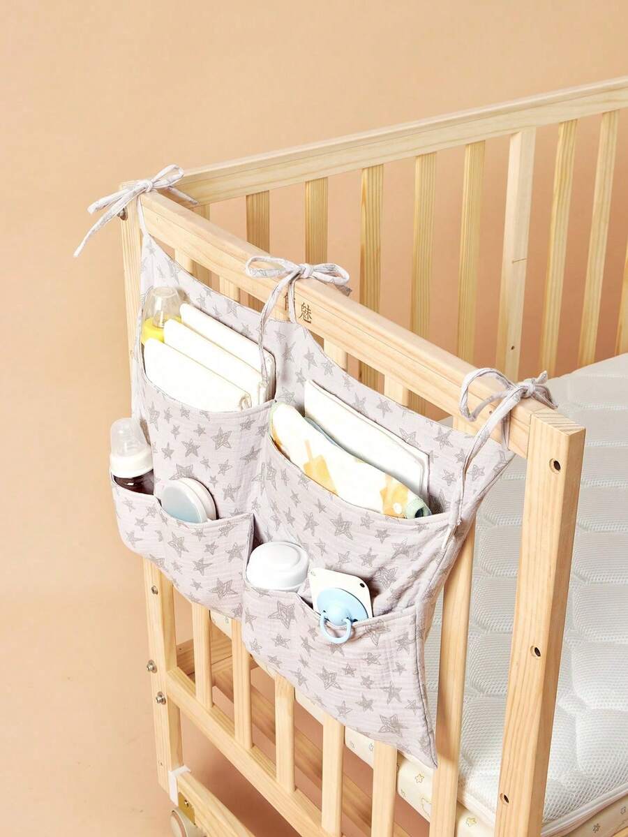 1pc Baby Storage Hanging Bag, Soft & Comfortable, Minimalist Cute Style, For Newborn Daily Storage - Multicolor - View 1