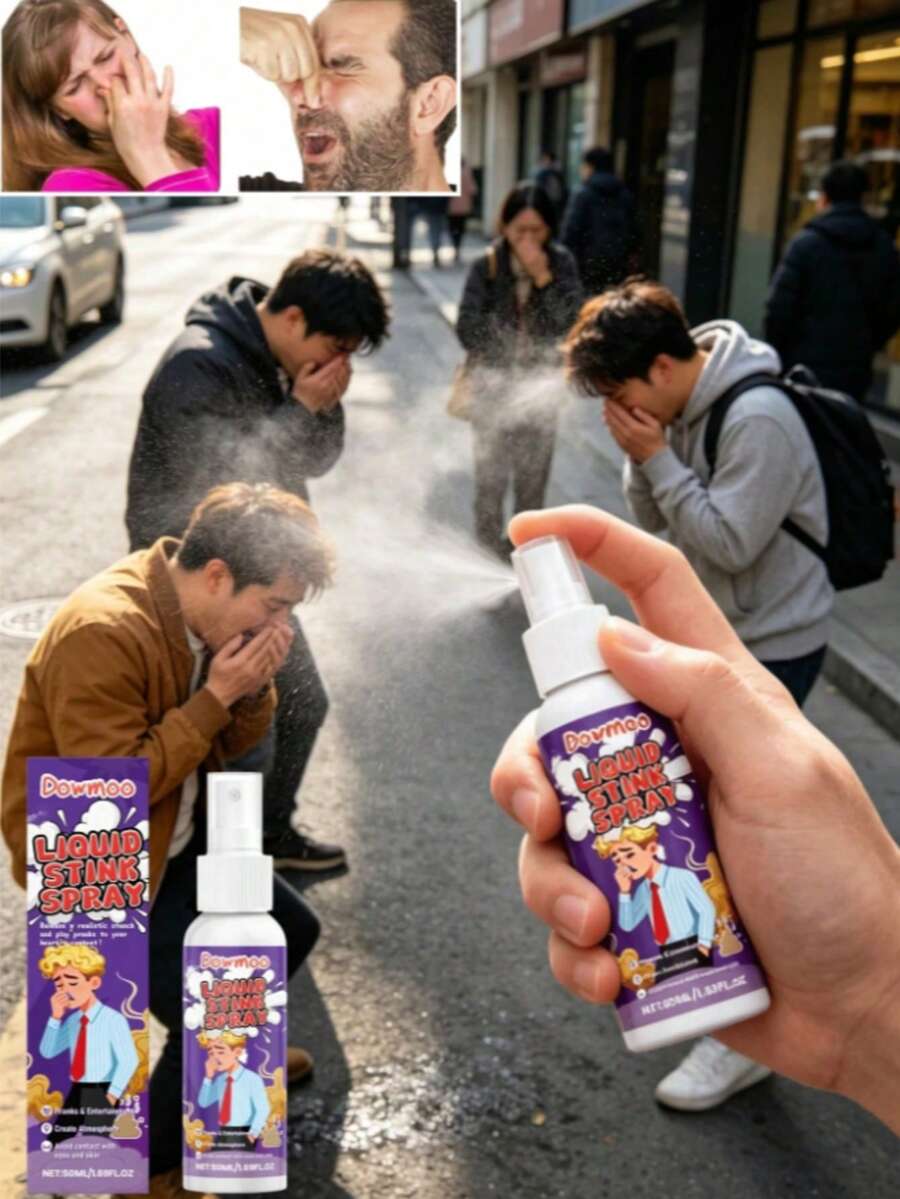 DOWMOO Entertaining Prank Spray Simulating Funny Scents, Portable Adult Party Fun Spray - Suitable For April Fools' Day, Halloween, Christmas, Birthday Parties, Bachelor Parties, Etc. - View 1