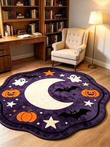1 tấm thảm tròn màu tím họa tiết trăng, bí ngô, dơi, sao Halloween, thảm trải dưới giường, thảm trang trí nhà cửa, thảm phòng ngủ, thảm nhỏ, thảm phòng khách, thảm nhỏ phòng khách, thảm ngoài trời, tăng phong cách cho ngôi nhà, phù hợp trang trí thêm nét quyến rũ cho gia đình, cải thiện niềm hạnh phúc - Nhiều màu - Xem 4