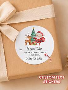 1/30/90/160pcs Customizable Round Christmas Stickers, PVC Waterproof & Oil-Proof Stickers, Multiple Sizes Perfect For Christmas Gift Decoration, Christmas Home Decor, Tabletop Display, Invitations, Envelopes, Great For Boyfriend, Girlfriend, Colleagues, Friends, Family, Suitable For Christmas, Party, Banquet, Daily Use - Multicolor 2 - View 3
