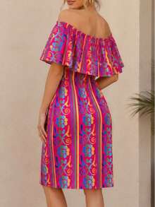 Women Short Dresses - Hot Pink - View 4