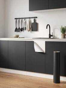 Waterproof Black Matte Vinyl Film - Peel And Stick Sticker, Suitable For Kitchen Countertops, Cabinets Renovation, Furniture - A - View 6