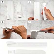 1pc White Right Angle Cake Scraper, Adjustable Cake Smoothing Tool For Cream Frosting, Baking Cake Piping Assistant, Cake Right Angle Edge Trimming Scraper, Compatible With Cake Turntable, Plastic Spatula, DIY Birthday Cake Dessert Pastry Cream Surface Leveling And Edge Trimming Baking Tool - View 3