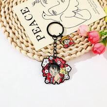 Anime One Piece Keychain, Luffy Zoro Trafalgar Law Metal Enamel Key Ring, Cartoon Character Sakura Pattern Bag Pendant, Cosplay Gift For Anime Fans - Multicolor - View 5