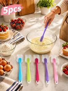5pcs/3pcs/2pcs Random Assortment Premium Silicone Spatulas, Non-Stick Heat-Resistant Kitchen Utensils, Suitable For Cooking, Baking And Flipping, Dishwasher , Kitchen Tools - View 14