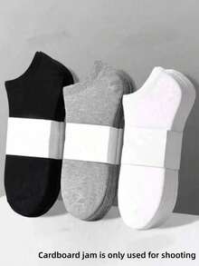 30 Pairs Black, White, Grey Solid Color Fashion Women's Socks, Simple & Comfortable, Casual Versatile, Suitable For Daily Wear - Multicolor - View 1