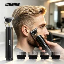 WEEME 4‑In‑1 Men Hair Clipper Kit, Cordless Hair Trimmer Barber Shaver Nose Hair Trimmer Set For Men Grooming - Black - View 8
