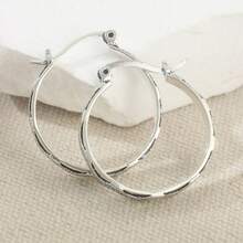 DIYCCPC Pendientes redondos minimalistas de moda para mujer, joyería versátil para orejas, adecuados para uso diario casual y reuniones, perfectos para regalar - Plateado - Ver 4