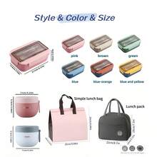 1pc Pink Lunch Box With Utensils, Bento Box With Spoon And Fork, Microwave , Insulated Lunch Bag, 3-Compartment Food Storage Container Set, Suitable For Christmas Gift, Student Back To School, Birthday Gift, Wedding, Holiday Party Favor - View 9