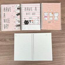Caderno Gatinhos Cute A5 – Have a Nice Day, Espiral - Quadrado - Visão 8