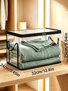 Heavy Duty Transparent Flip Lid Storage Box, Large Rectangular Stackable Space-Saving Organizer Bin, Durable Plastic Storage Container, Suitable For Clothes, Books, Home Office, Travel, Household Storage, Backpack Storage Bag, Dorm Storage, Book Storage, Bedroom Room Decor, Back To School - Multicolor - View 16