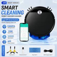 New Smart 3-In-1 Robot Vacuum Cleaner With Sweeping, Mopping And Suction, Remote Control And Water Tank - Black - View 1